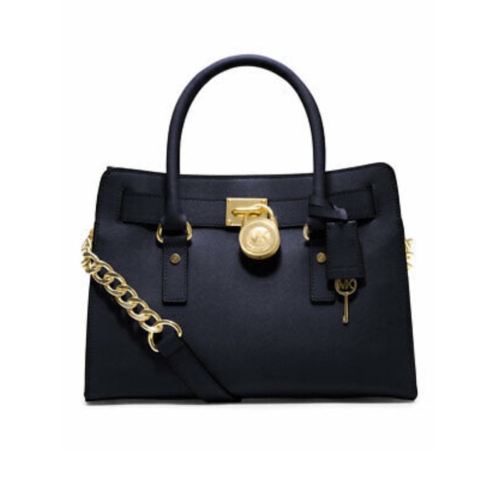Michael Kors Women’s Hamilton Saffiano Leather Medium Satchel, Navy Blue
